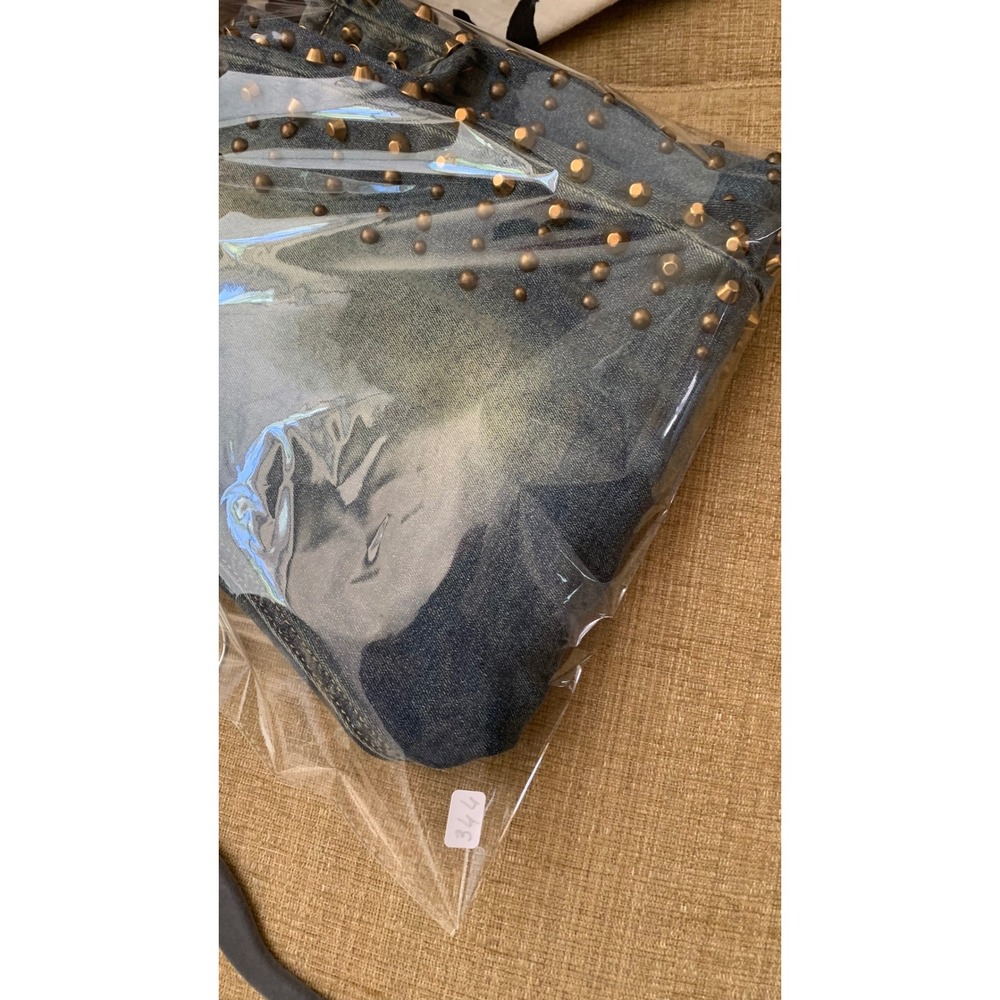 Fashion Nova Ayami Embellished Tinted Bootcut Jeans Vintage Wash Studded Size 13 - Picture 10 of 10